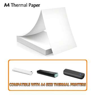 A4 Thermal Paper For Portable Thermal Printer,Whiter Thicker Brighter And The Font Is Clearer To Make The Printing Quality Better