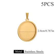 5pcs304 Stainless Steel Cabochon Pendant Setting Stones Blank Base DIY Necklace Earrings Jewelry Accessories Making - Round Base - View 13