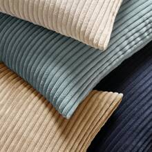 1/2 Pcs Decorative Pillow Cover, Deep Khaki Corduroy Striped Pattern, Decorative Throw Pillow Covers For Sofa, Office, Living Room