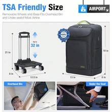 Rolling Laptop Backpack 15.6 Laptop Backpack With USB Charging Waterproof Flight Appd Black - Black - View 2