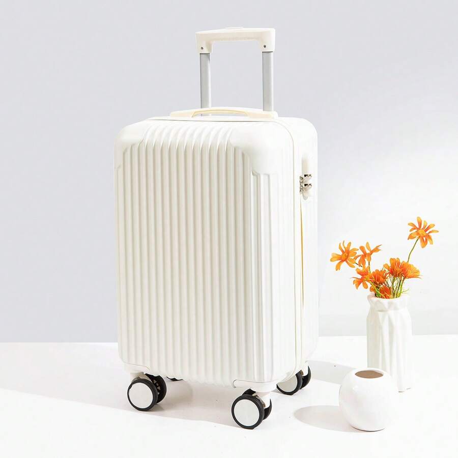 Lightweight Carry-On Luggage Suitcase For Men And Women, Stylish Spinner Wheeled Password Travel Trunk Vacation Travel Accessories Summer Travel Essentials Bag For School School Accessories School Stuff