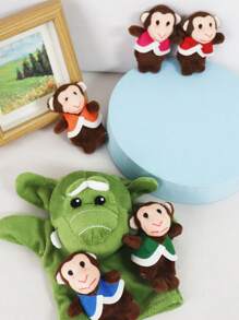 hoojojo Set de 6 títeres de dedo, con diseño de mono, títeres miniatura, títeres lindos, accesorios interactivos, para juego de roles, reuniones familiares, actuaciones divertidas, eventos escolares, fiestas, festivales, regalos.