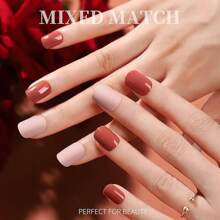 Teenitor 24Pack Short Press On Nails, 576Pcs Round Press On Nails, Matte And Glossy Short Fake Nails With Glue
