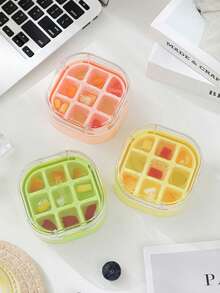3pcs Ice Cube Tray. Convenient Home Ice Cube Maker, Press 1 Second To Release 9 Cubes, Mini Freezing Ice Mold, Compact & Practical. - Multicolor - View 12