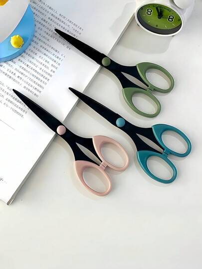 1 pieza Tijeras de aleación multifuncionales para estudiantes, simples y portátiles, hechas a mano, de acero inoxidable para arte, de vuelta a la escuela, Navidad, corte de papel navideño, corte de embalaje navideño