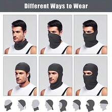 Fashionable Printed Hooded Mask For Men, Breathable Summer Cycling Face Cover, Sun Protection Head Wrap, Cool Printed Full Coverage Cap - Multicolor - View 5
