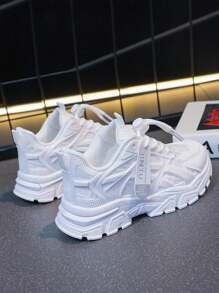 1 Pair Girls' Summer Sports Shoes, 2025 New Breathable Children's Mesh Sports Sneakers, White Large Kids Girls Sports Shoes