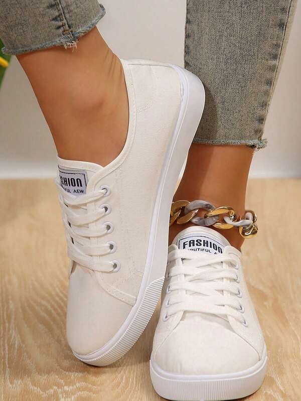 Damen Segeltuch Schuhe, Frühling/Herbst Neuheiten, Lässig Weiße Sneaker, Modische Cookie Schuhe (INS Stil)