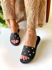 Women's Adult Sandal With 5 Stress Straps And Braided Strap SPL5ST - 黑色 - 查看 3