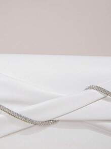 Hand Clutch Bag, Evening Clutch Bag For Women, Sparkling Crystal Rope Ruched Handbags, Glitter Envelope Purse