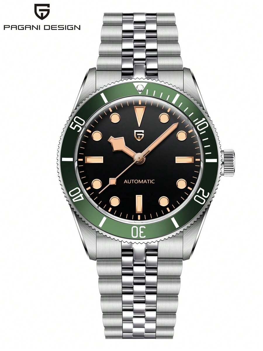 PAGANI DESIGN 2025 New Mechanical Watch Men Japan NH35A Automatic Stainless Steel Waterproof Sapphire Glass Luminous Wristwatch PD-1812 - màu xanh lá - Xem 1