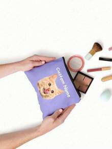 Bolsa de maquillaje personalizada con foto de gato, regalos con temática de gato, bolsa de cosméticos de viaje pequeña para amantes de las mascotas, estuche con cremallera para adolescentes, hijas, hermanas, artículos divertidos para mascotas, decoraciones de cumpleaños y navidad, organizador de maquillaje, bolsa de almacenamiento de maquillaje, estuche de maquillaje pequeño de viaje, accesorios, estuche para brochas, bolsa de maquillaje, artículos de viaje, artículos escolares, bolsa de maquillaje, artículos esenciales de vacaciones - Multicolor - Ver 7