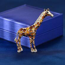 1pc Zinc Alloy Animal Giraffe Shape Brooch, Suitable For Daily Wear, Gift - Golden - View 2