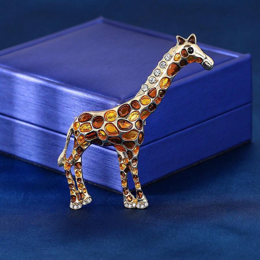 1pc Zinc Alloy Animal Giraffe Shape Brooch, Suitable For Daily Wear, Gift