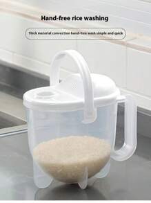 1 pièce Lave-riz et grain sans les mains, Passoire à riz, Tamis à riz, Lave-riz automatique rapide et paresseux, Panier de drainage à double flux, Panier de lavage de riz, Panier de rangement, Ustensiles de cuisine, Passoire de cuisine avec poignée pour le riz, les haricots, les raisins et les petites tomates