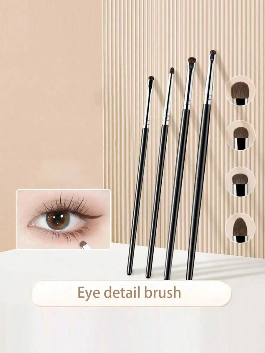4pcs Eye Makeup Brush Set, Multi-Functional For Eyeliner, Eyeshadow, Highlighting