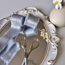 Cinta de gasa color dorado champán, cinta de seda dorada brillante con borde deshilachado para ramos de novia, envolver regalos, decoración de boda DIY, manualidades, Navidad, Día de San Valentín