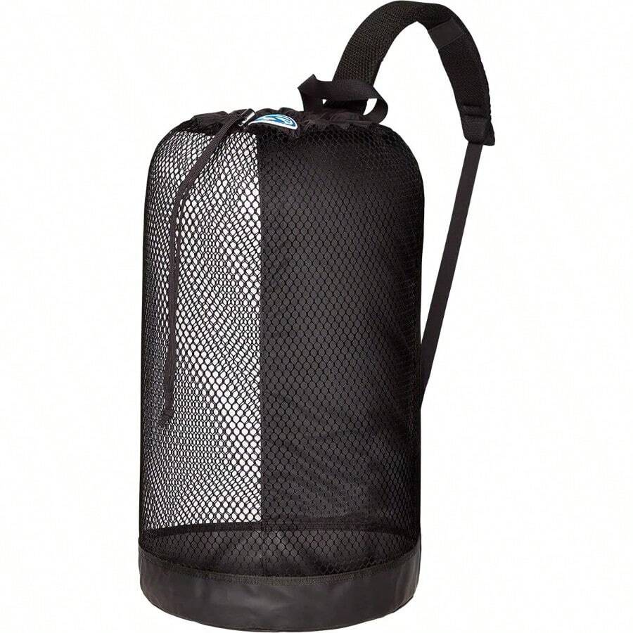 BVI Mesh Backpack: Compact 33L Size Great Beach Bag For Dry Wet Gear - Black - View 1
