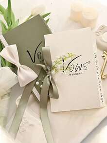 2 件/套婚礼誓言卡优质简易 DIY 新娘和新郎告白书，含 2 支钥匙书写笔，爱情主题公告婚礼派对用品 - 彩色 - 查看 5