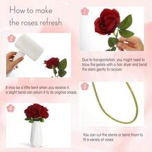 6/10/12pcs Artificial Silk Rose Bouquet With Long Stem, Realistic Looking, Ideal For Home Wedding Decoration, Valentine's Day Party, Valentine Day, Gift Gifts Birthday Graduation - Red - View 6