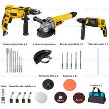 Kit De Taladro Combinado+ Rotohammer+emery+accesoris - Tipo de Enchufe A USA (110-127V) - Ver 7