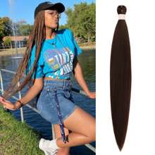 1/3/6 Packungen schwarze Flechthaar Vorgespannte Knotenlose Kanekalon Box Zöpfe Haar zum Flechten Vorgespannt Lang Gerade Synthetische Flechthaarverlängerungen für Knotenlose Zöpfe