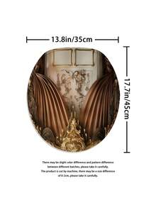 4PCS  Golden - Brown Elegant - Charm Pattern Shower Curtain Set. It Includes A Waterproof Shower Curtain For Bathtub Partition, A Waterproof Bathroom Partition Curtain With 12 Hooks, A Non - Slip Bath Mat, A Toilet U - Shaped Pad, And A Toilet Lid Cover Pad. It Is A Decorative Bathroom Set. - 彩色 - 查看 8