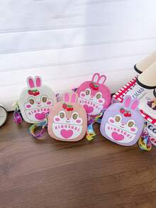 1pc Crossbody Bag, New Cartoon Cute Strawberry Bunny Bag PU Shoulder Crossbody Bag Korean Version Of Casual Crossbody Bag Coin Purse. Suitable For Daily Use, Going Out, Shopping, Leisure And Entertainment, Travel, Vacation And Shopping For Teenagers. Best Gift, Birthday Gift. - Crossbody Bags - View 2