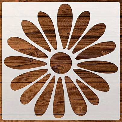 Plantilla grande de Margarita de 8 pulgadas para manualidades DIY - Plantilla reutilizable y lavable de flor, material de PET, perfecta para decoración del hogar, regreso a clases, útiles escolares