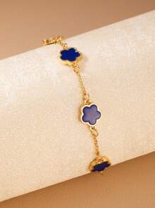 1 pieza Pulsera de moda clásica con diseño minimalista de flor de 5 pétalos, adecuada para uso diario, un gran regalo para amigos