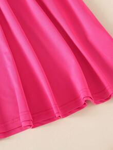 Girls 3pcs Floral Print Sleeveless Dress In Pink - Red - View 8