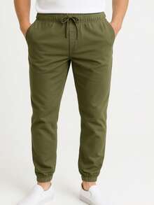 Jogger de Gabardina para Hombre - Verde Oliva - Ver 1