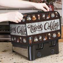 1 buc. Capac de praf pentru aparatul de cafea, hota de praf pentru prăjitor de pâine, 2/4 felii, potrivită pentru majoritatea cuptorului cu microunde.
