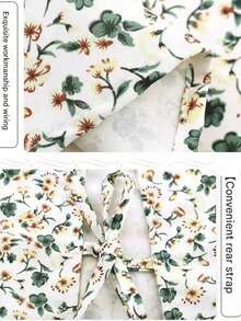 1pc/3pcs Bohemian Princess Apron Canvas Home Apron Kitchen Bandage Anti-Fouling Breathable Female Princess Dress Cooking Vest Work Cloth Strap Hand Cloth Pocket (Random English Letters On Pocket) - Multicolor - View 7