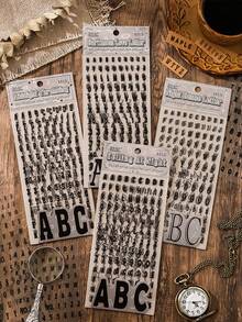 6 件文具贴纸，字母和宠物图案剪贴簿装饰贴纸，适用于子弹日记本、学校用品、返校