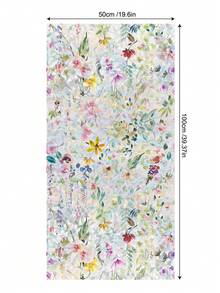 Window Film, 19.6*39.3inch, Window Clings, Decorative Window Vinyl, Flower Window Decal, Static Cling Window Sticker Non-Adhesive, Laser, Flash