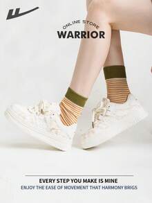 WARRIOR 战士女鞋春夏轻便舒适透气适中风格休闲时尚运动鞋全年适用耐磨全天穿着训练运动鞋跑步鞋 - 米/卡其 - 查看 3