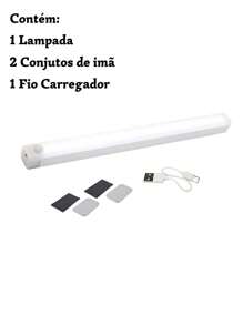 Luminária Sensor De Presença e Movimento Led Luz Branca Fria e Branco Quente Sem Fio - Recarregável USB