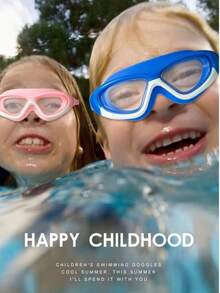 1pc New High Definition Large Frame Children Swimming Goggles, Anti-Fog Swim Goggles, Comfortable One-Piece Silicone Earplug - Multicolor - View 5