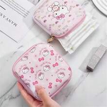 Sanrio Hello Kitty 女士卫生棉条收纳袋卫生巾袋餐巾化妆包防水多功能收纳袋