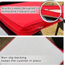 3-Pack Outdoor Patio Furniture Replacement Cushions Set–High-Elastic Sponge Cushions Fit 4-Piece Wicker Rattan Sofa, Loveseat & Chairs, 36x18x2 & 18x18x2, Waterproof, Fade-Resistant (Wine Red) - Wine red - 查看 4