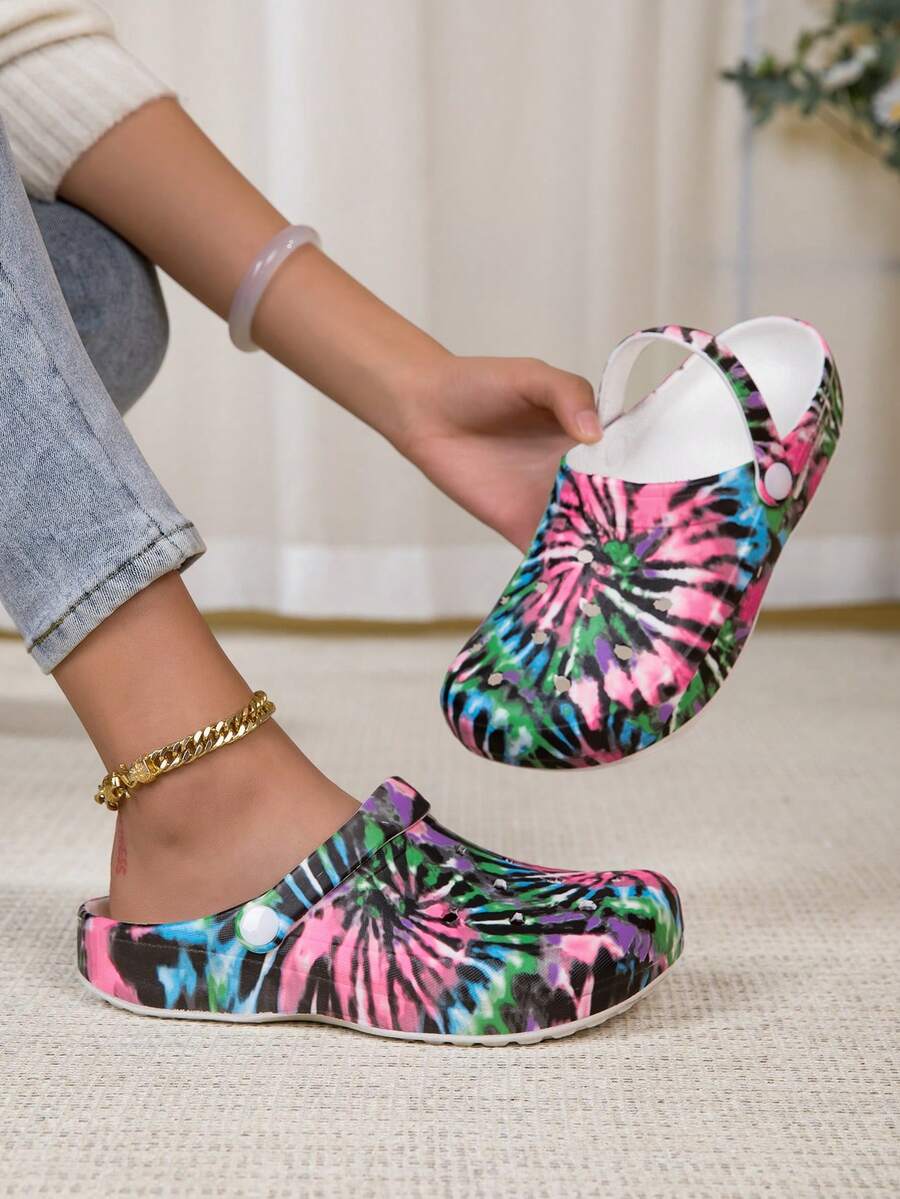 New Women Garden Shoes, Adjustable Loose Flat Slippers, Bedroom/Travel/Beach Slides, Backless Sandals - Multicolor - View 1
