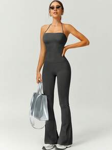 NcmRyu 1pc Women's Seamless Racerback Waist Cinching Butt Lifting Shaping Tight Jumpsuit