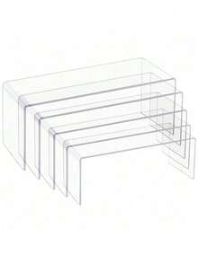 5pcs Transparent Acrylic Jewelry Display Holder, Candy Store Showcase, Action Figure Model Shelves - Clear - View 1