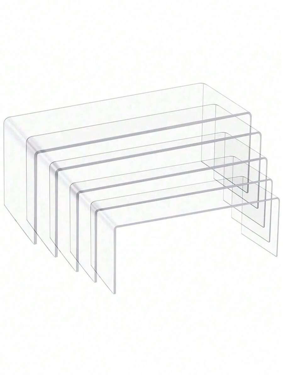 5pcs Transparent Acrylic Jewelry Display Holder, Candy Store Showcase, Action Figure Model Shelves - Clear - View 1