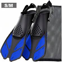 JoyMaySun 1 对尺寸可调节带扣露跟轻质短潜水脚蹼，适合成人男女，适合游泳、浮潜、水肺潜水，尺寸可调节，海滩必需品，海滩配件，泳池浮板