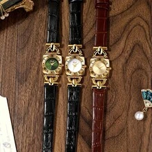 gedi 1 件女士金色简约高级感皮带复古方盘简约时尚极具吸引力防水女士手表多功能石英表，适合日常生活或节日聚会佩戴，也可作为送给女性的礼物 - 均碼 - 查看 8