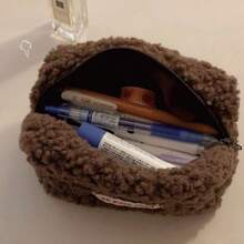 Kosmetiktasche aus, Plüsch Aufbewahrungstasche, niedliche Stiftemappe, große Kapazität Stationery Kosmetik Aufbewahrungstasche