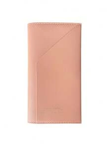 1 件简约纯色护照夹，带卡槽的便携式旅行钱包