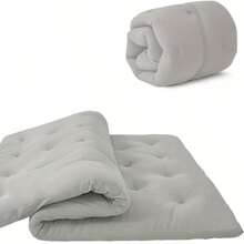 Colchón delgado de estilo japonés estilo tatami, relleno de fibra de poliéster de 600 g/m², cojín suave y cómodo acolchado, alfombra de piso plegable, colchón para dormitorio o apartamento, colchón delgado cálido para otoño e invierno - Gris - Ver 2